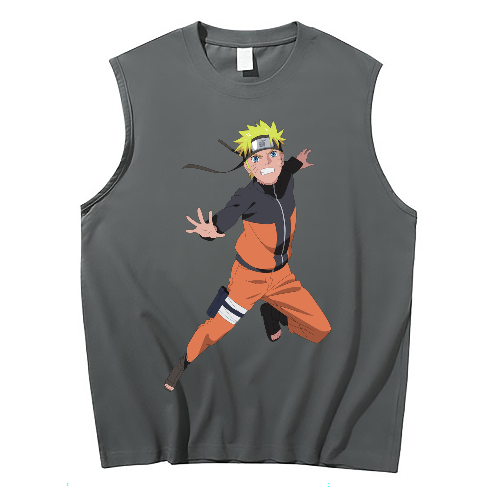 （画像用） NARUTO -ナルト- うずまき ナルト Uzumaki Naruto コットン100％タンクトップ（フロントプリント）
